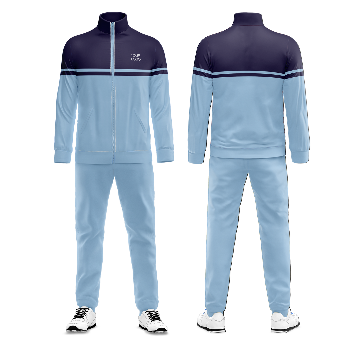 Custom Tracksuit - Two-Tone Color Block - Personalized Fitness Set