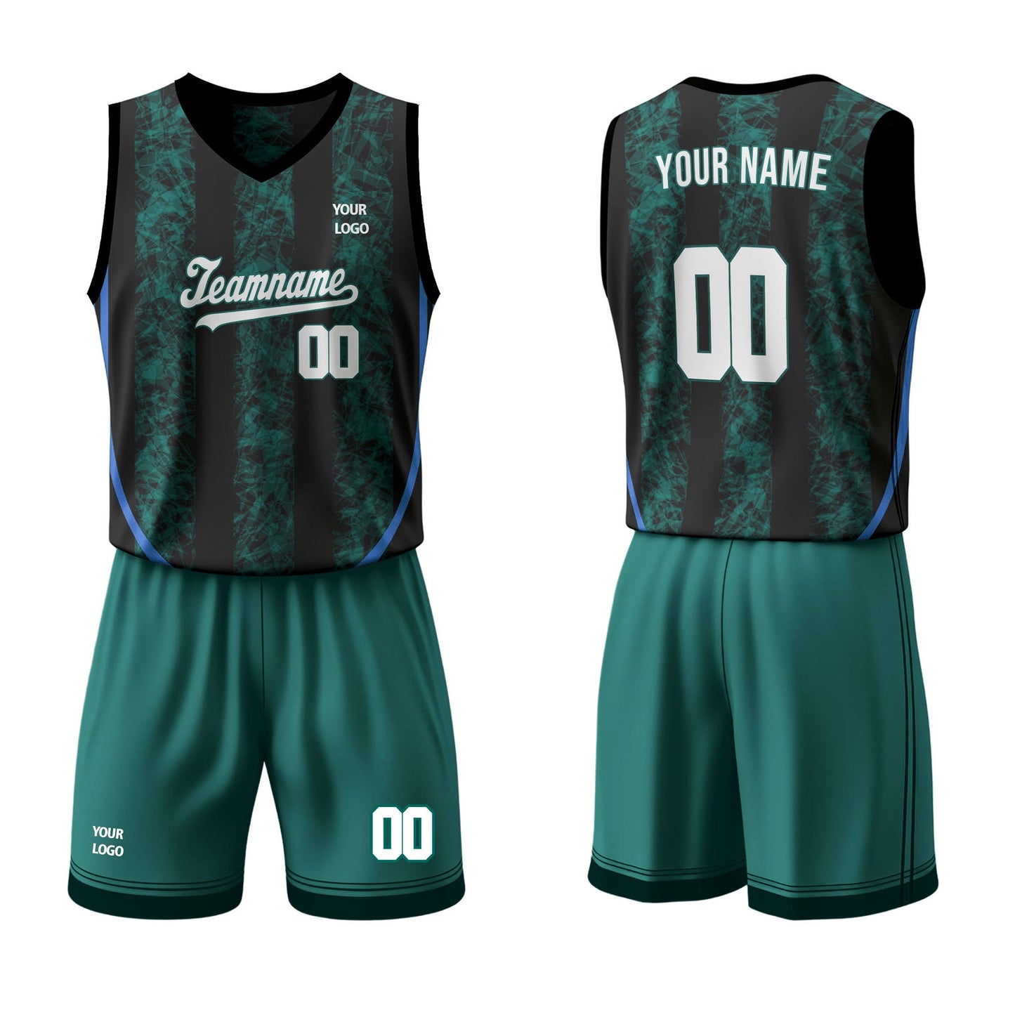 Custom Basketball Uniform - Abstract Pattern - Personalized Kit