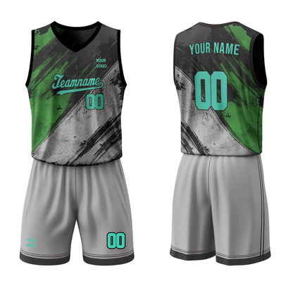 Custom Basketball Uniform - Grunge Halftone - Personalized Kit