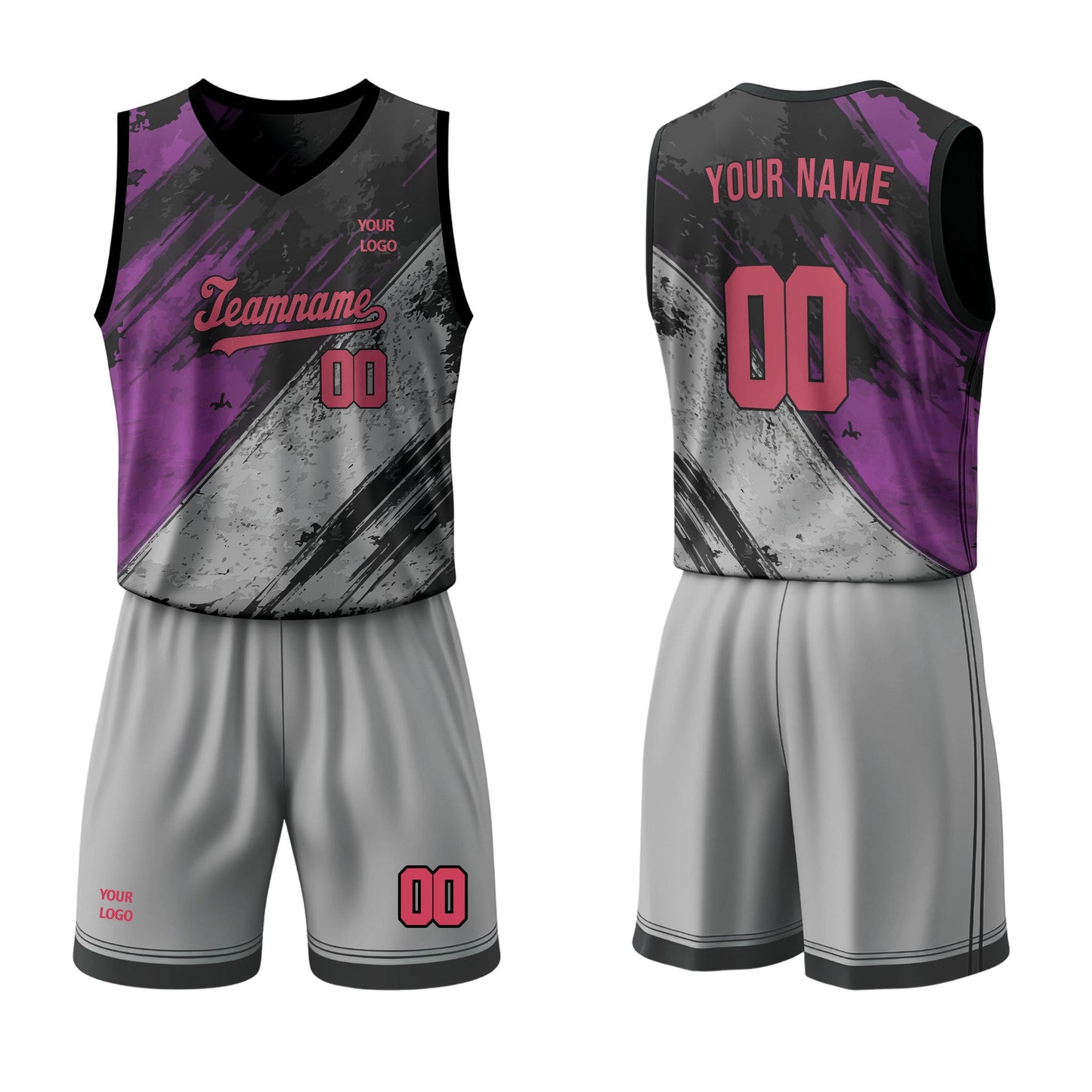 Custom Basketball Uniform - Grunge Halftone - Personalized Kit