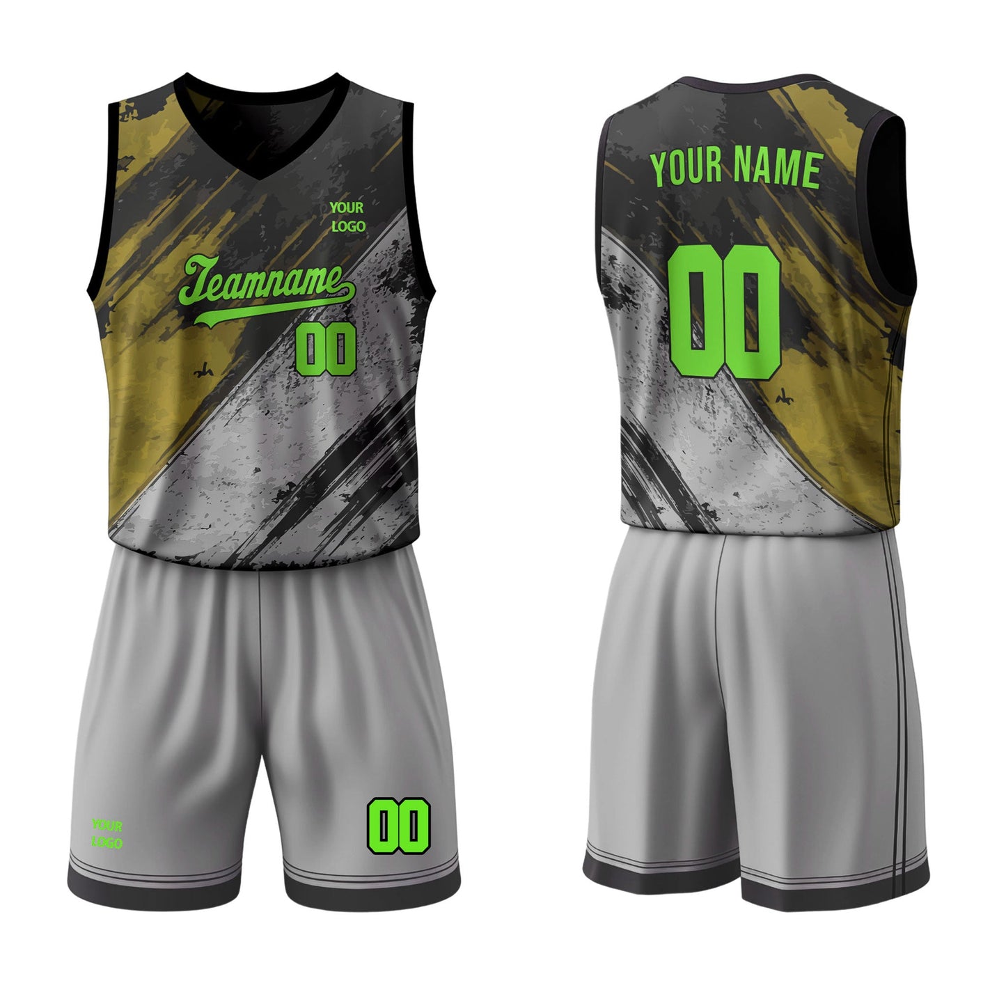 Custom Basketball Uniform - Grunge Halftone - Personalized Kit