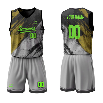 Custom Basketball Uniform - Grunge Halftone - Personalized Kit