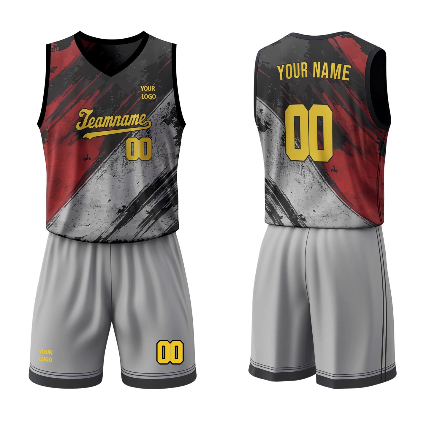 Custom Basketball Uniform - Grunge Halftone - Personalized Kit