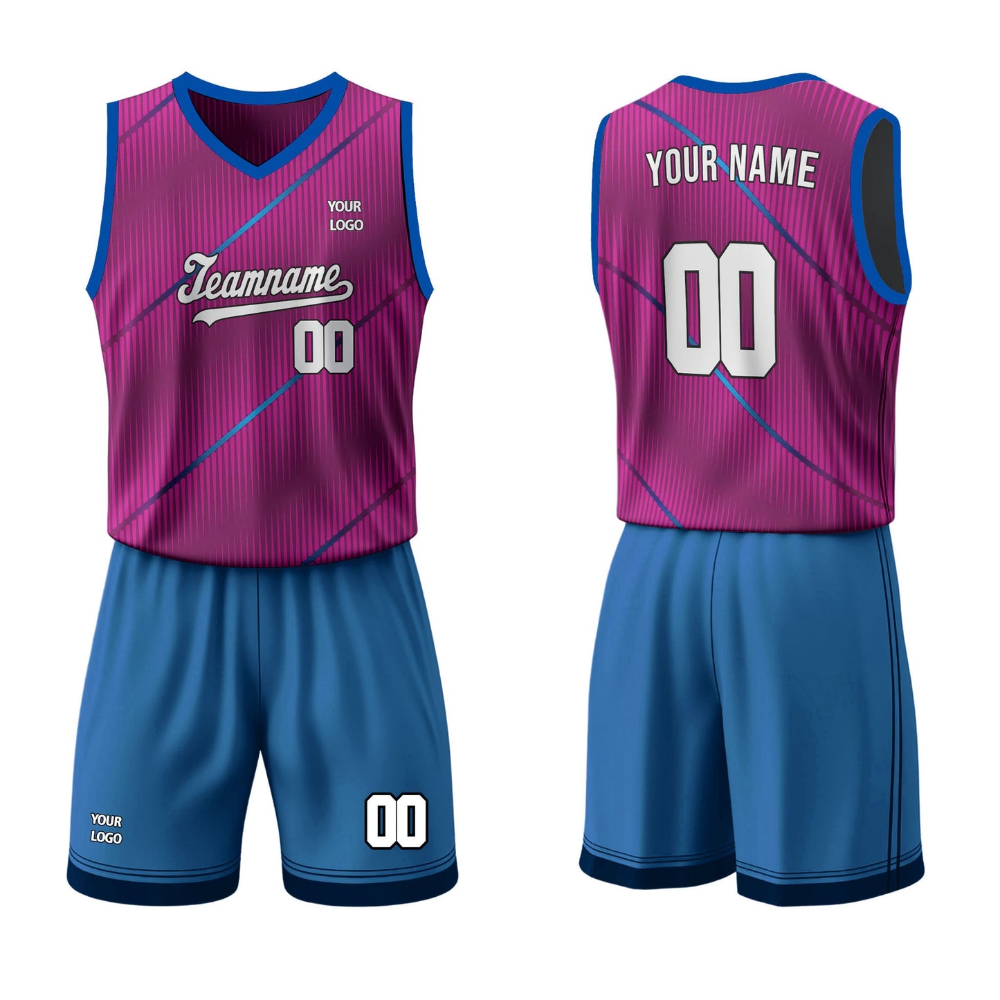 Custom Basketball Uniform - Abstract Stripe - Personalized Kit