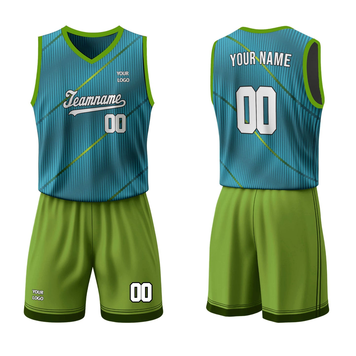 Custom Basketball Uniform - Abstract Stripe - Personalized Kit
