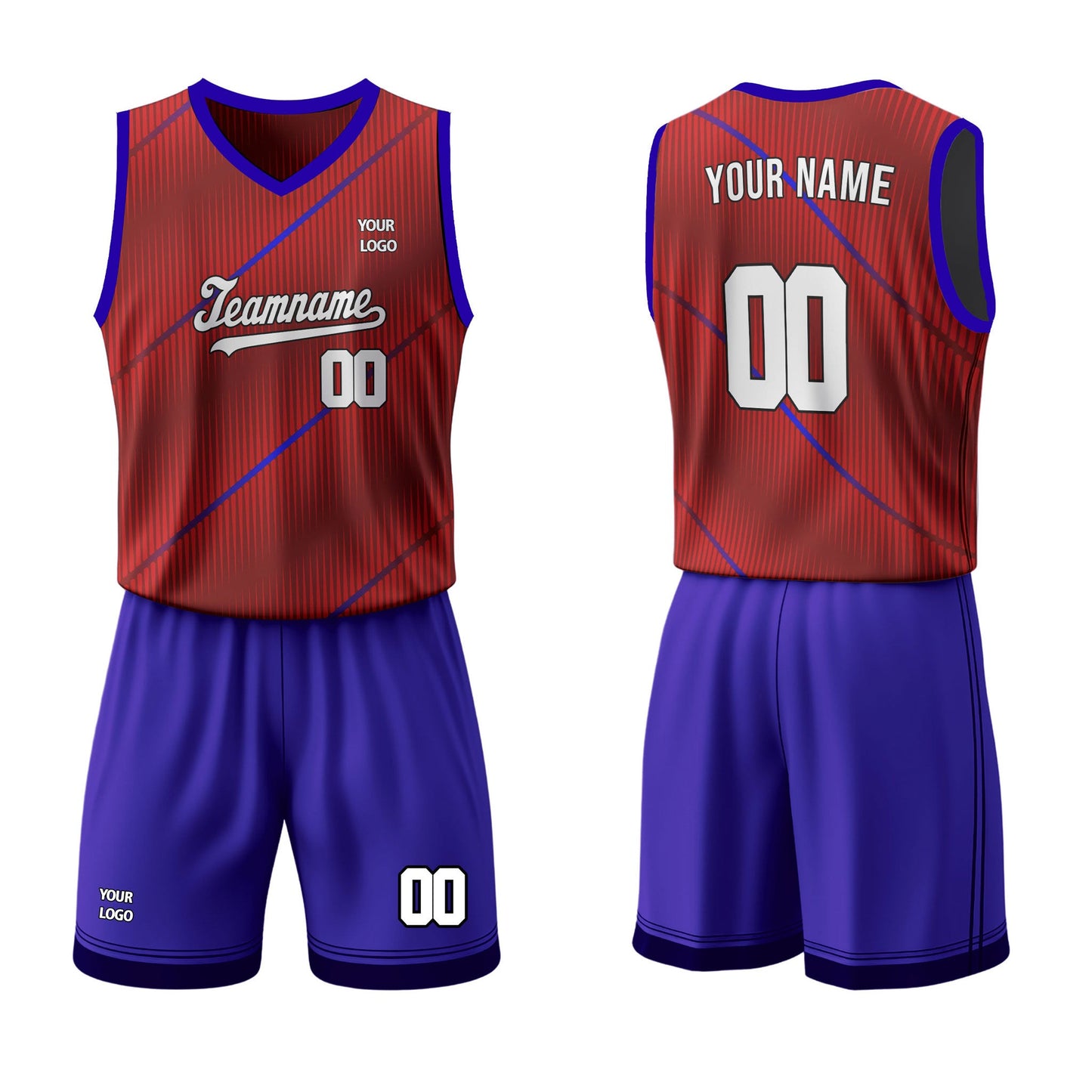 Custom Basketball Uniform - Abstract Stripe - Personalized Kit
