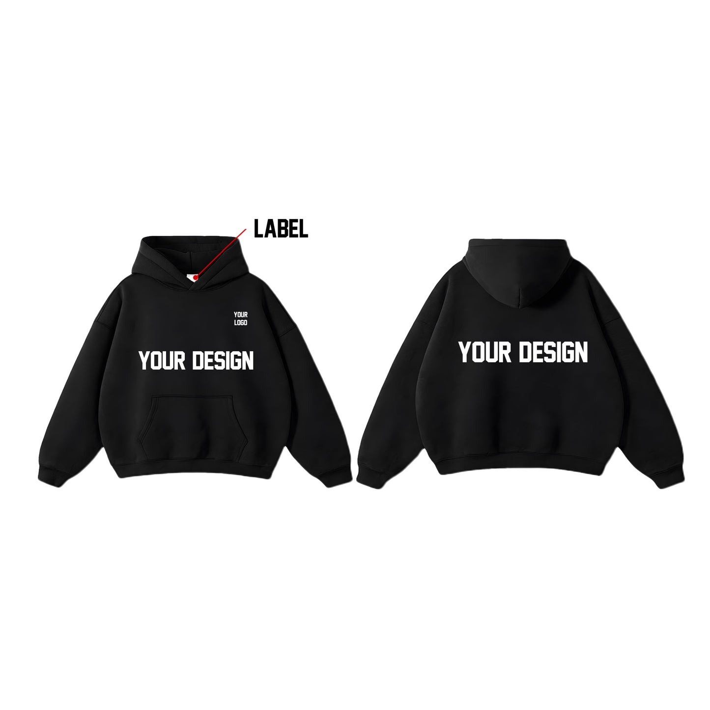 Custom Women Oversized Hoodie - Solid Design Personalized Hood