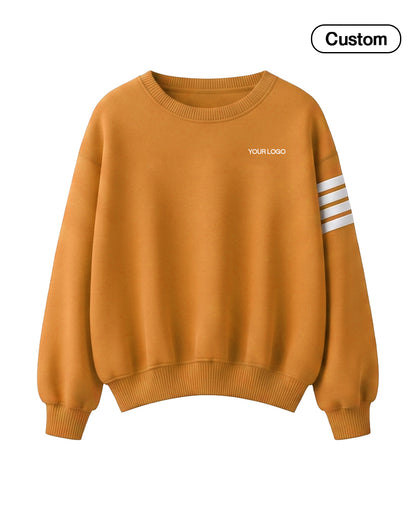Custom Women Sweatshirt - Oversized Varsity Stripe - Personalized
