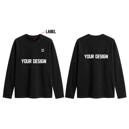Custom Women Raglan Full Sleeves - Solid Color Personalized Tee