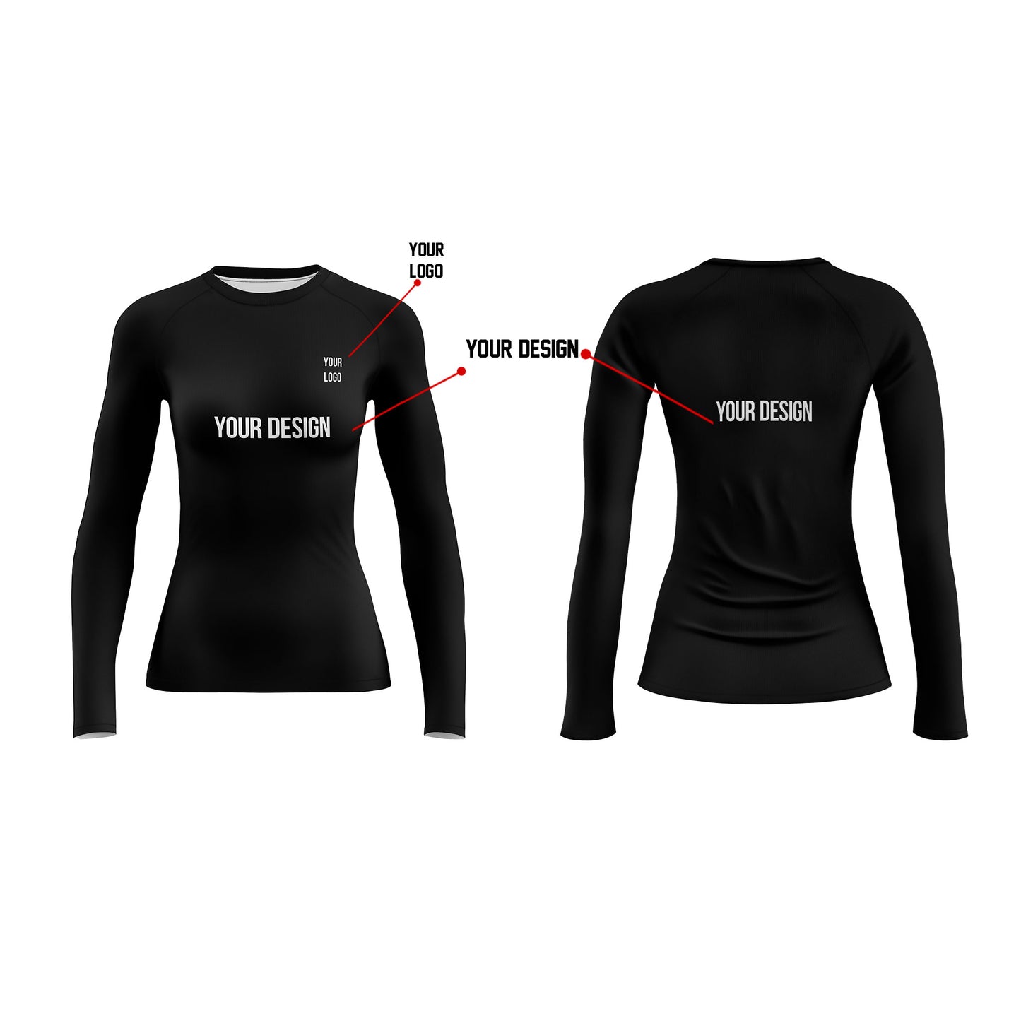 Custom Rash Guard - Solid Color Design - Personalized Wear