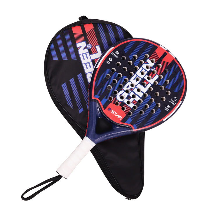 RROUND Premium STAR Paddle Racket-– Lightweight & Durable Carbon Fiberglass Construction