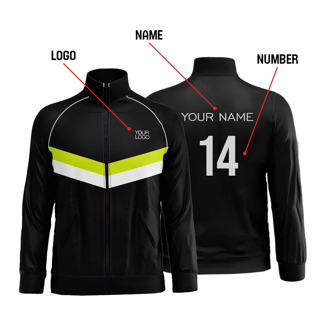 Custom Zip-Up Jacket - Contrast Chest Panel - Personalized Top