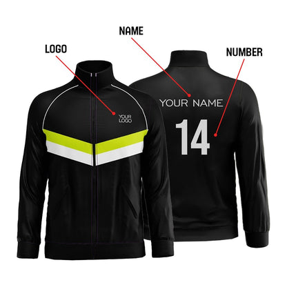 Custom Zip-Up Jacket - Contrast Chest Panel - Personalized Top