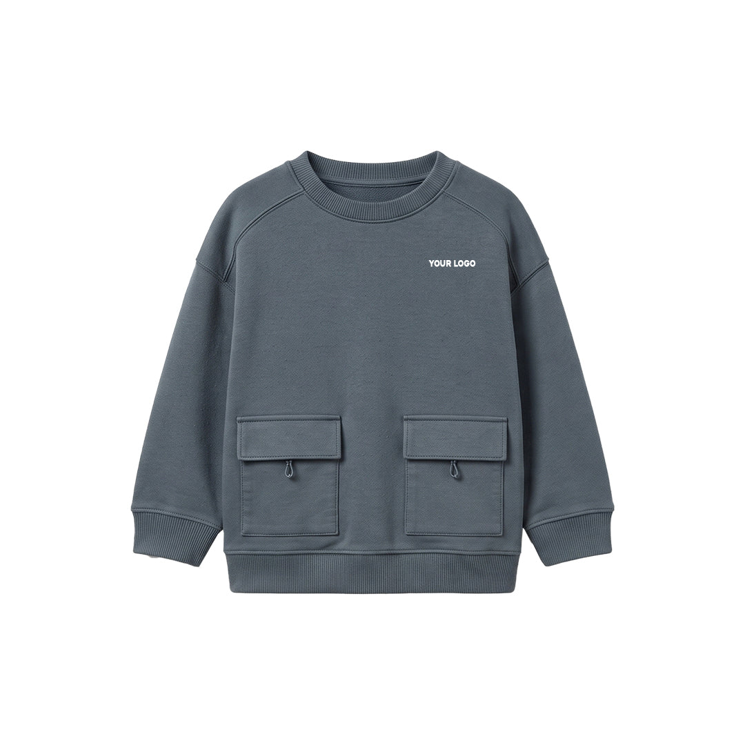 Custom Girls Sweatshirt - Utility Pocket Raglan - Personalized Top