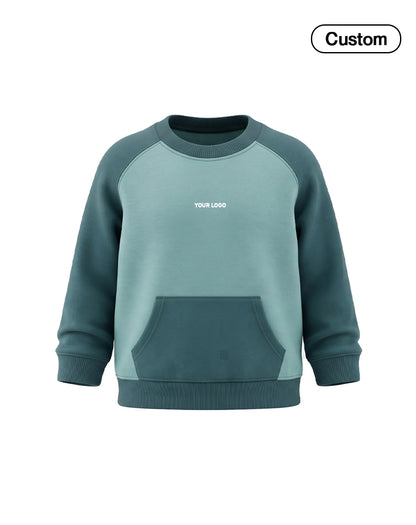 Custom Girls Sweatshirt - Kangaroo Pocket Raglan - Personalized Top