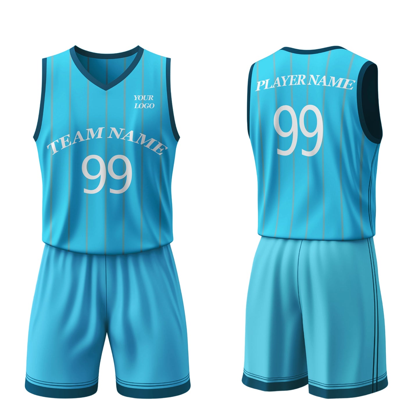 Custom Basketball Uniform - Vertical Stripe - Personalized Kit