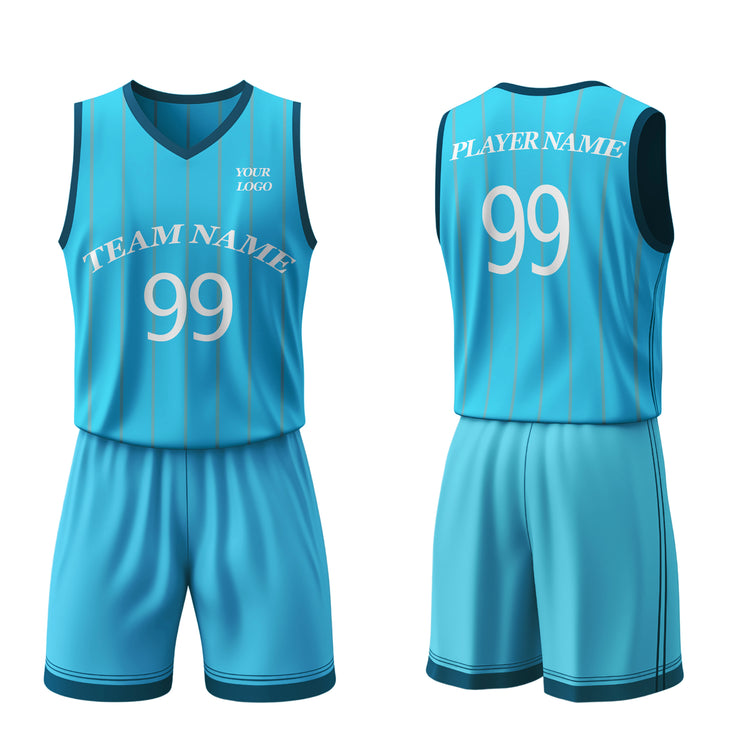 Basketball Uniforms – Vertical Custom Logos & Team Colors