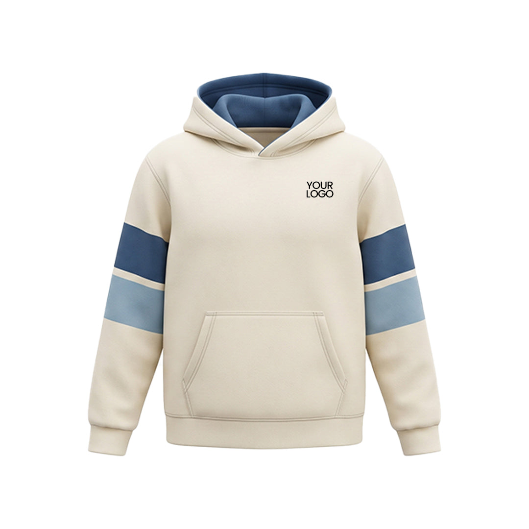 Custom Premium Hoodie - Contrast Sleeve Bands - Personalized