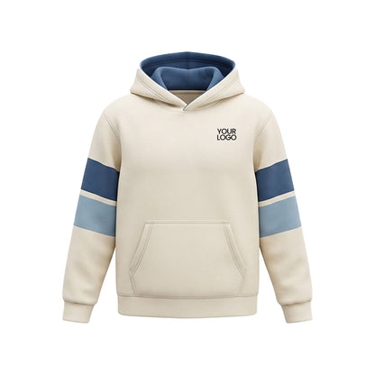 Custom Premium Hoodie - Contrast Sleeve Bands - Personalized