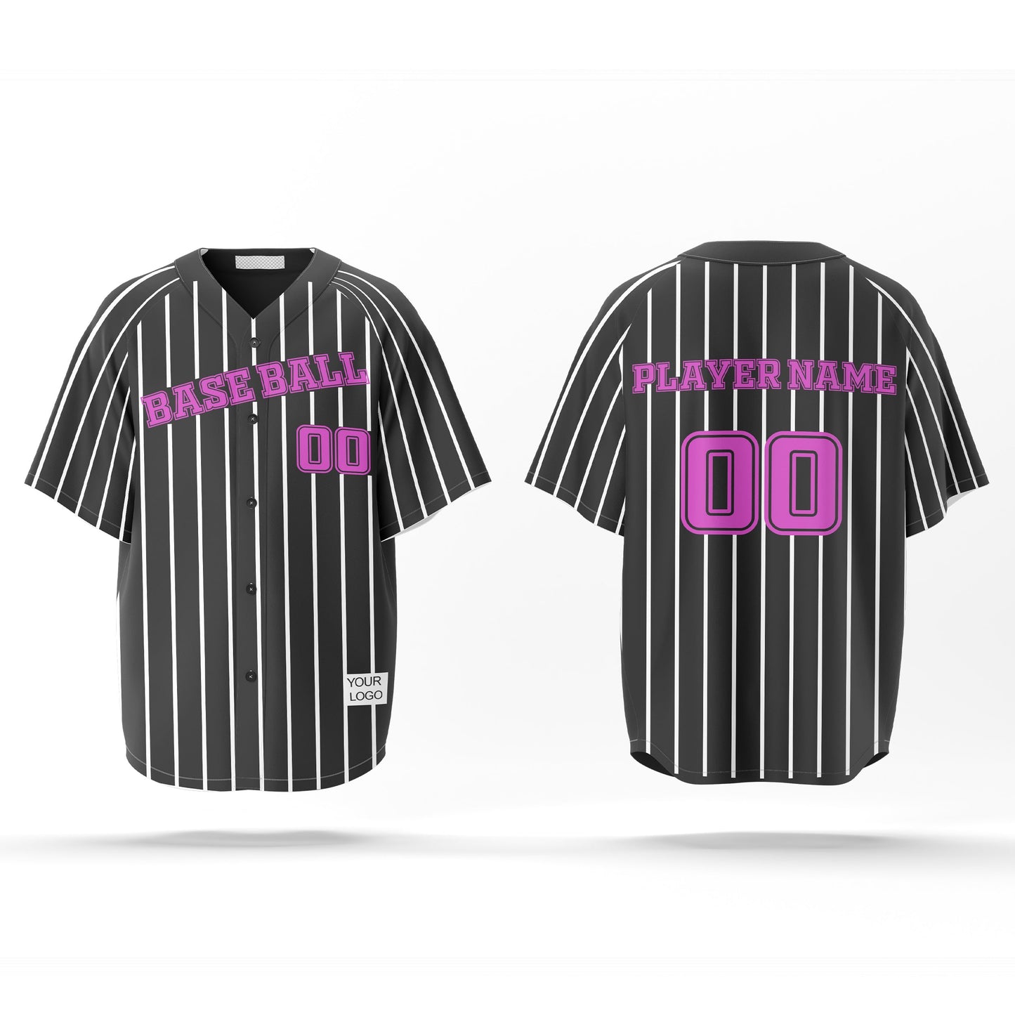 Custom Baseball Jersey - Pinstripe Design - Personalized Jersey