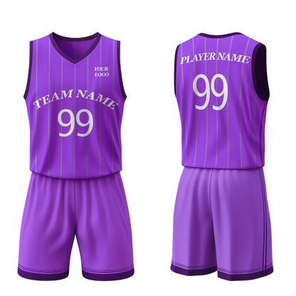 Custom Basketball Uniform - Vertical Stripe - Personalized Kit