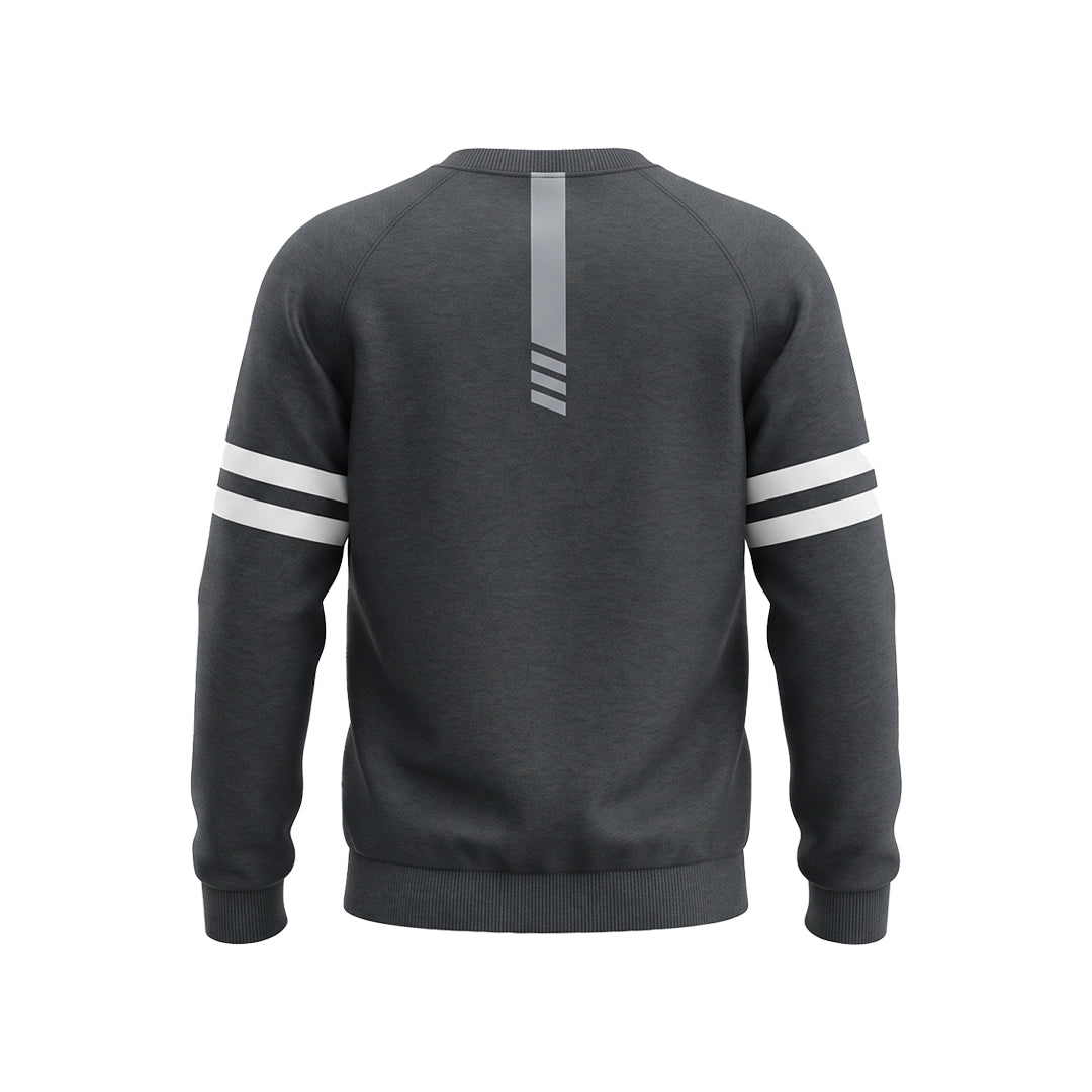 Custom Men Sweatshirt - Varsity Stripe Design - Personalized Crewneck