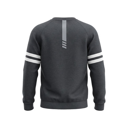 Custom Men Sweatshirt - Varsity Stripe Design - Personalized Crewneck