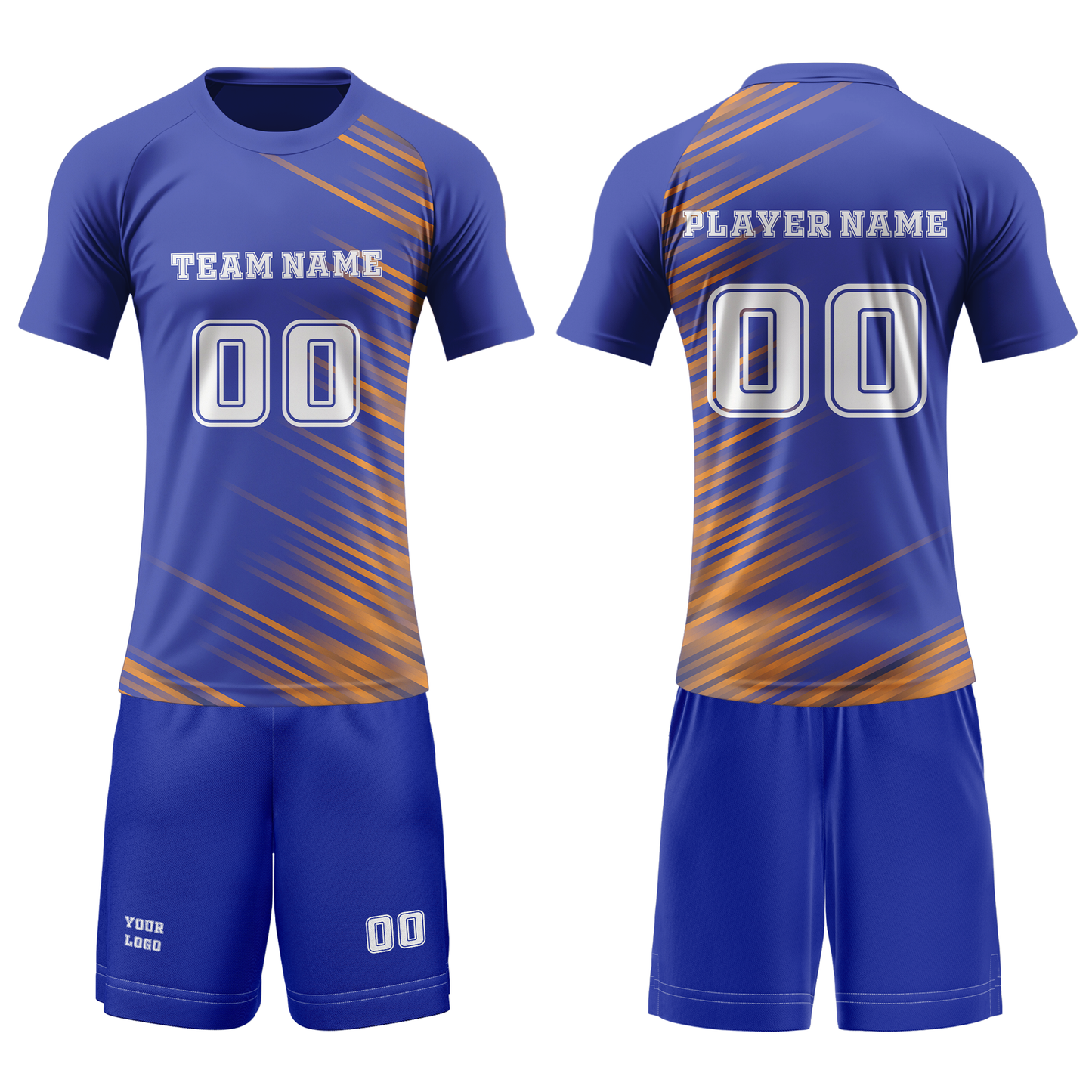 Custom Volleyball Uniform - Abstract Stripe Design - Personalized Kit