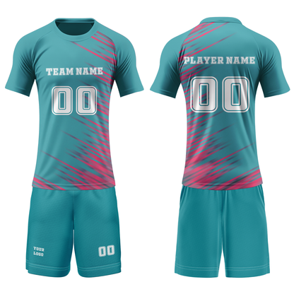 Custom Volleyball Uniform - Abstract Stripe Design - Personalized Kit