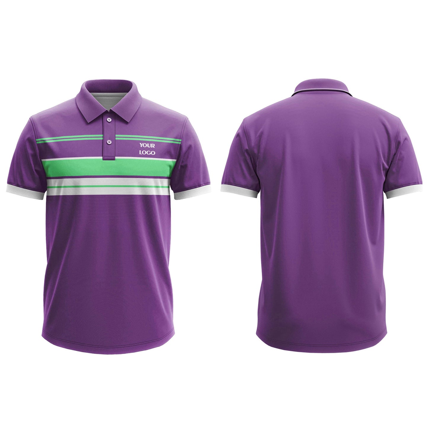 Custom Polo T-Shirt - Multi-Striped Design - Personalized Polo T-Shirt