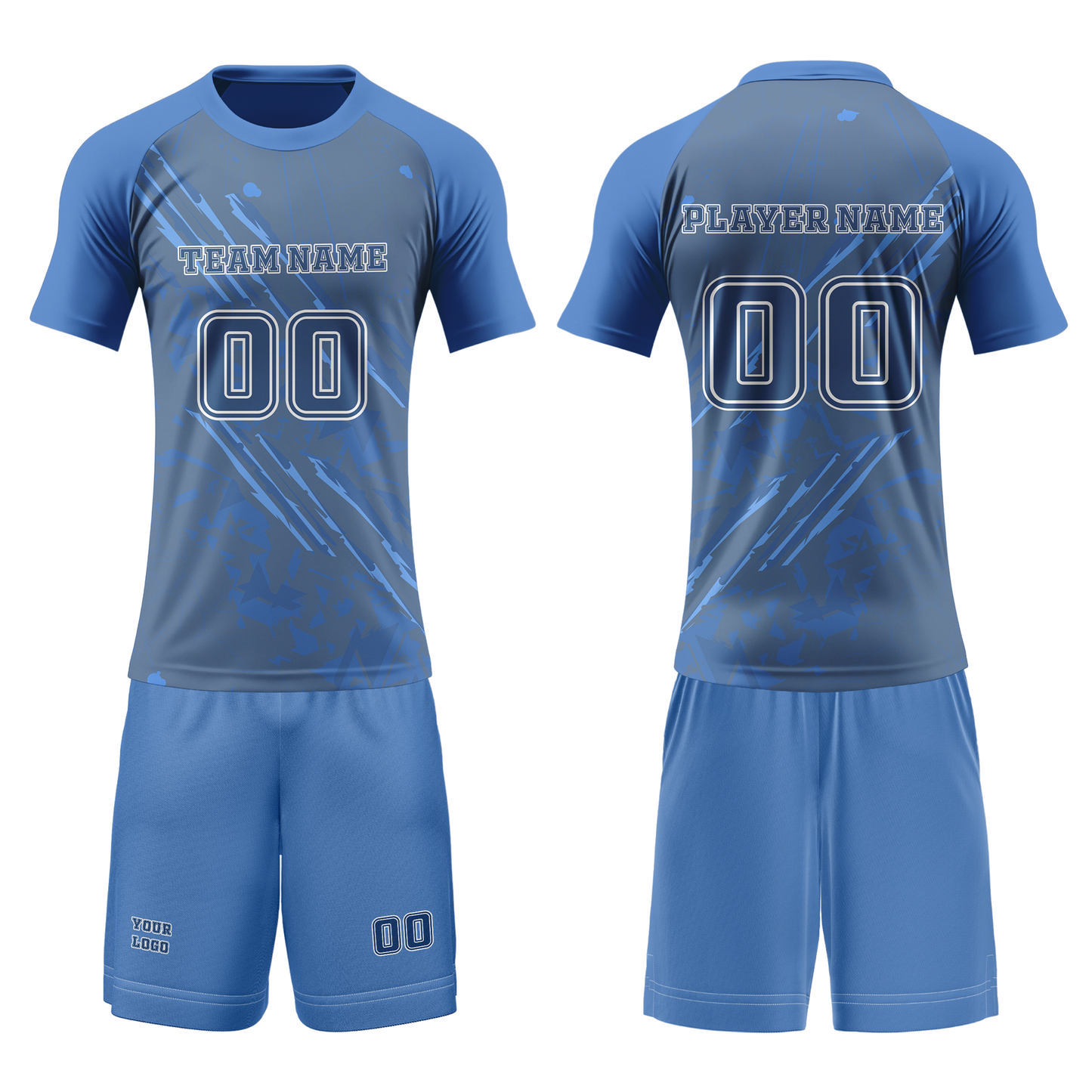 Custom Volleyball Uniform - Abstract Scratch Design - Personalized Team Kit