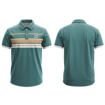 Custom Polo T-Shirt - Multi-Striped Design - Personalized Polo T-Shirt