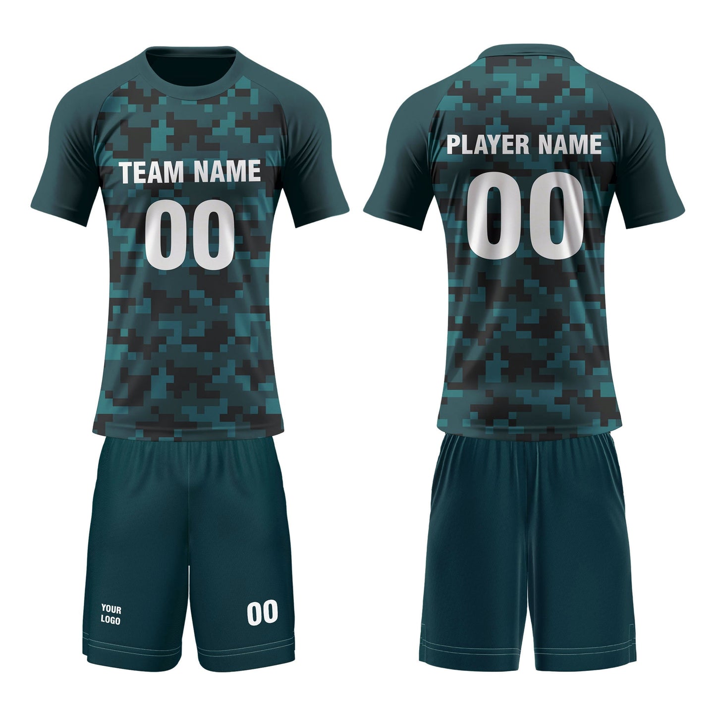 Custom Volleyball Uniform - Geometric Camo - Personalized Kit