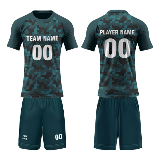 Custom Volleyball Uniform – Geometric Camo Design – Personalized Kit