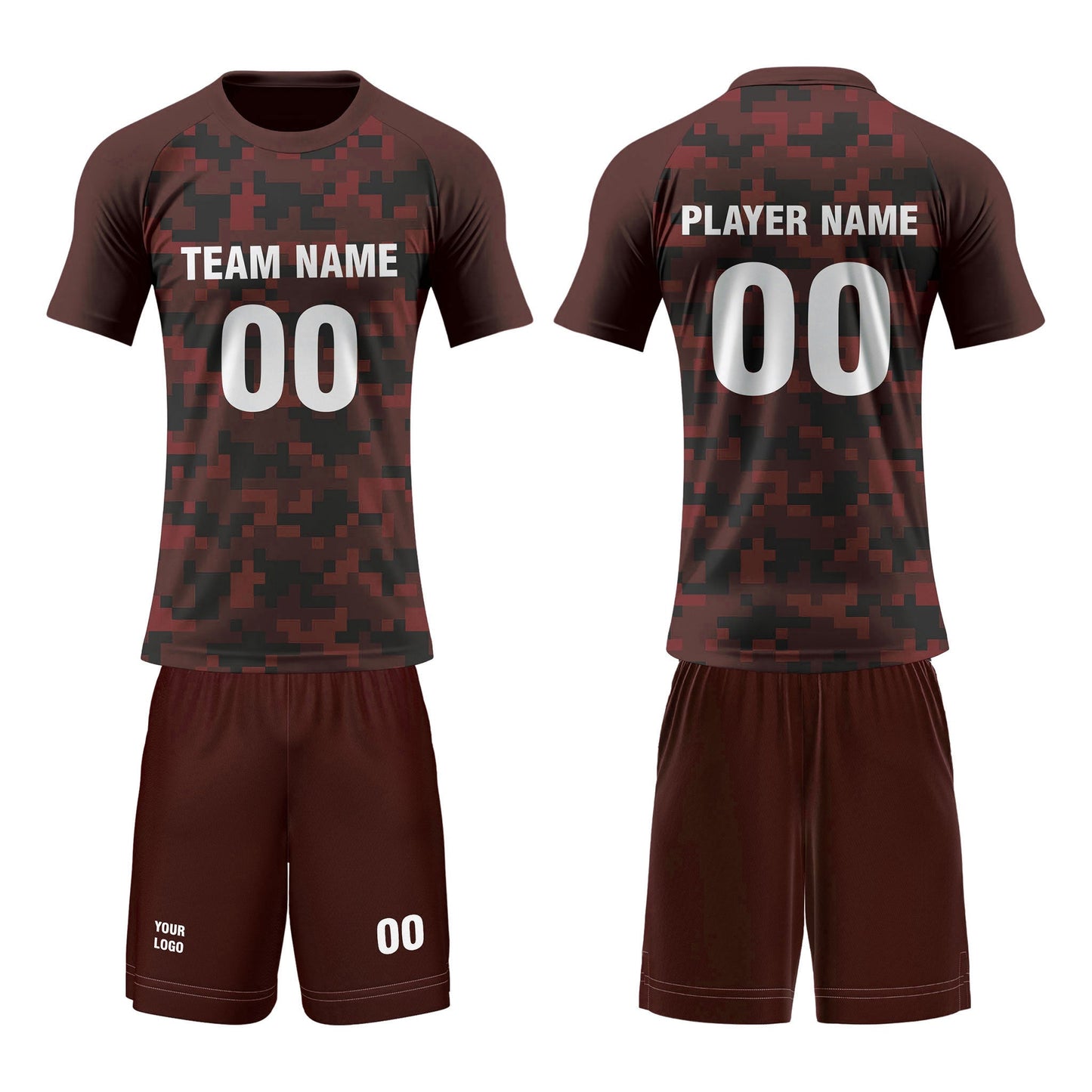 Custom Volleyball Uniform - Geometric Camo - Personalized Kit