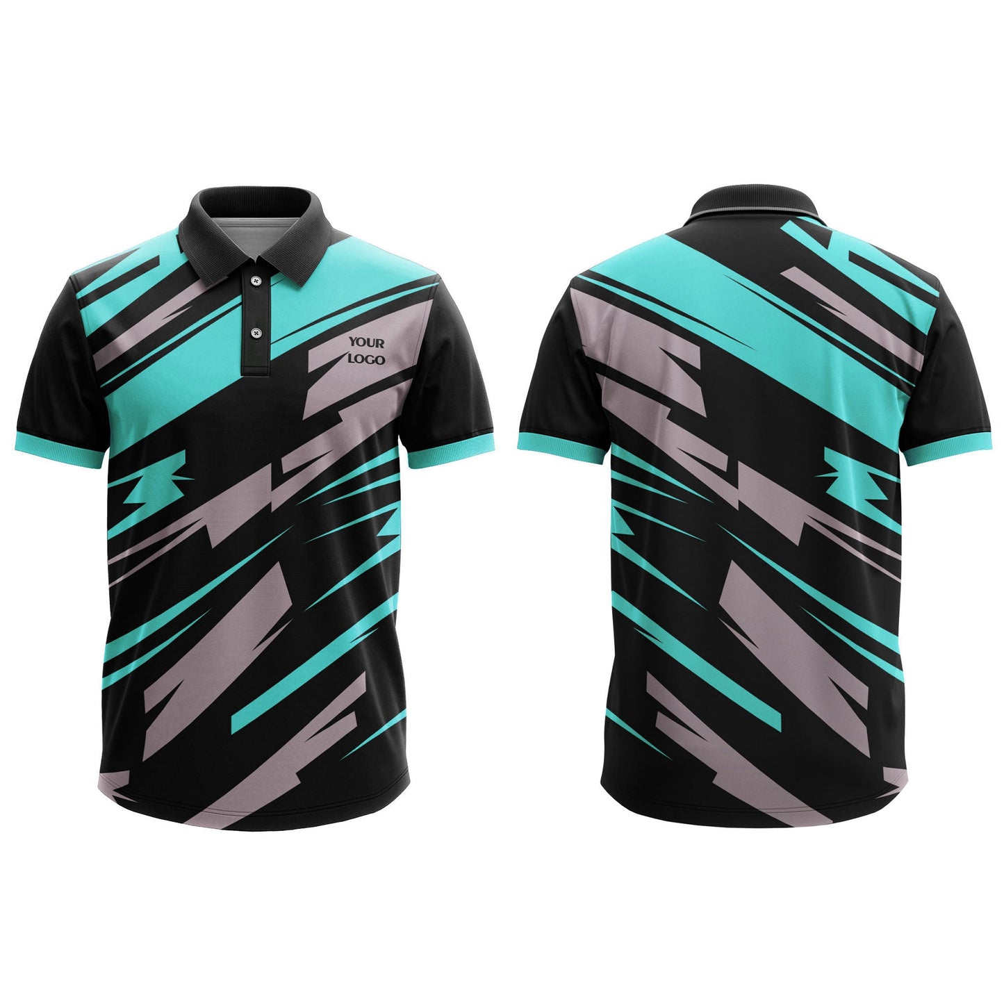 Custom Polo T-Shirt - Abstract Stripe Design - Personalized Tee