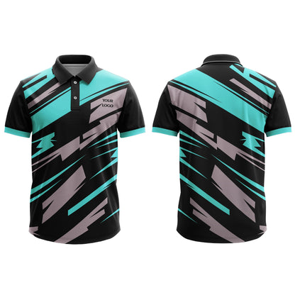 Custom Polo T-Shirt - Abstract Stripe Design - Personalized Tee