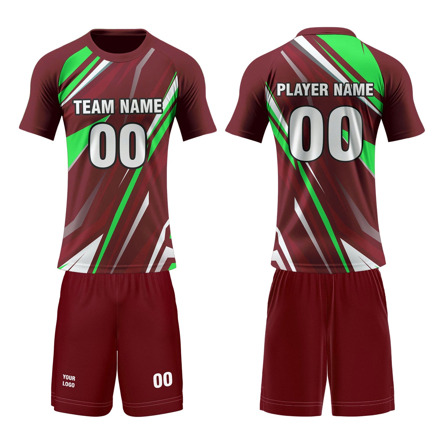 Custom Volleyball Uniform  - Abstract Accent - Personalized Kit