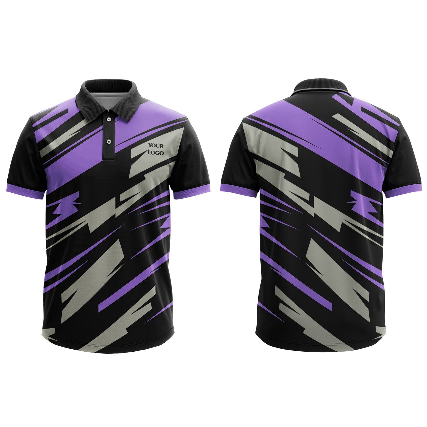 Custom Polo T-Shirt - Abstract Stripe Design - Personalized Tee