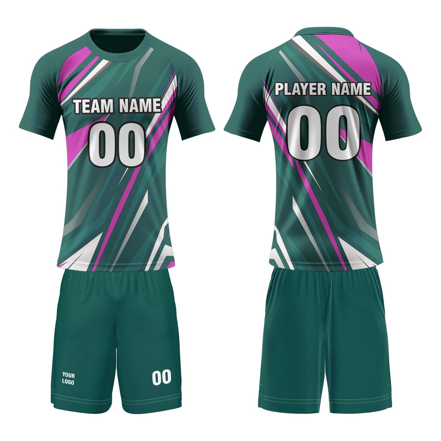Custom Volleyball Uniform  - Abstract Accent - Personalized Kit