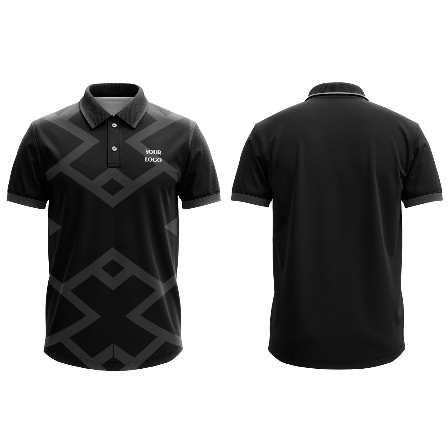 Custom Polo T-Shirt - Geometric Pattern - Personalized Polo T-Shirt