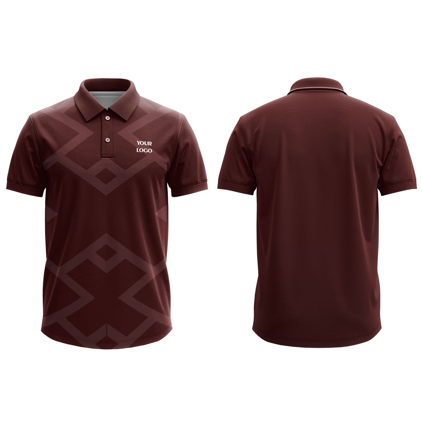 Custom Polo T-Shirt - Geometric Pattern - Personalized Polo T-Shirt