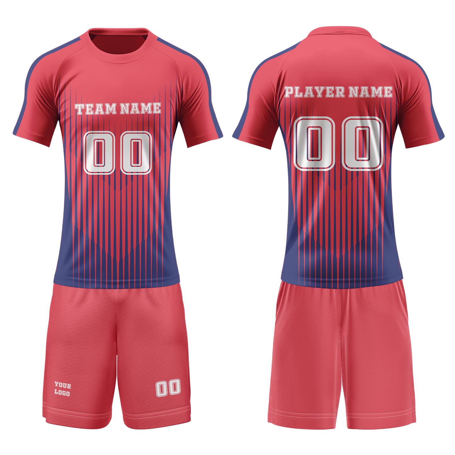 Custom Volleyball Uniform - Two-Tone Pinstripe - Personalized Teamwear