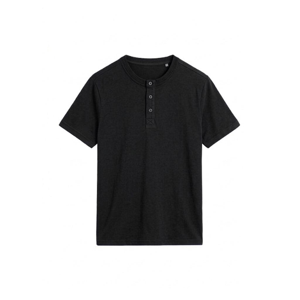 Custom Men Henley Half Sleeves - Solid Color Personalized Top