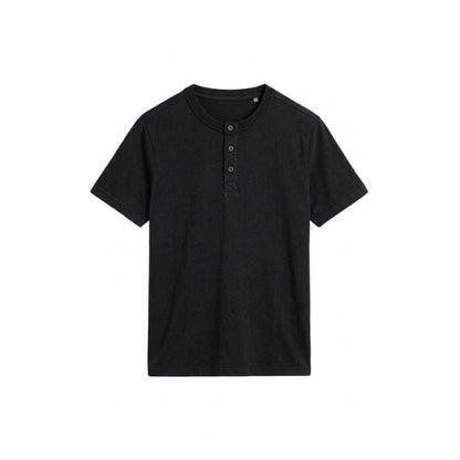 Custom Men Henley Half Sleeves - Solid Color Personalized Top