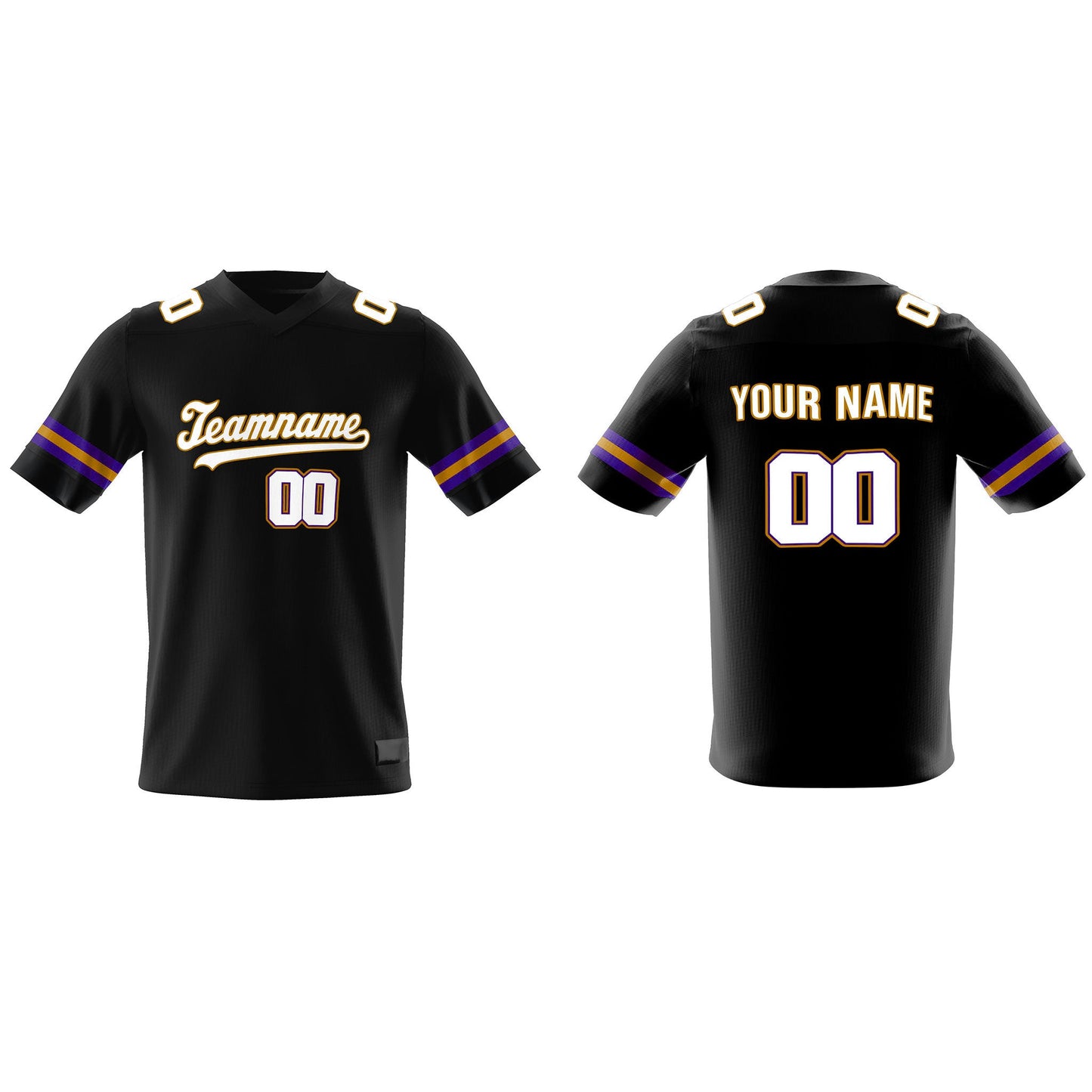 Custom American Football Jersey - Black Trim - Personalized