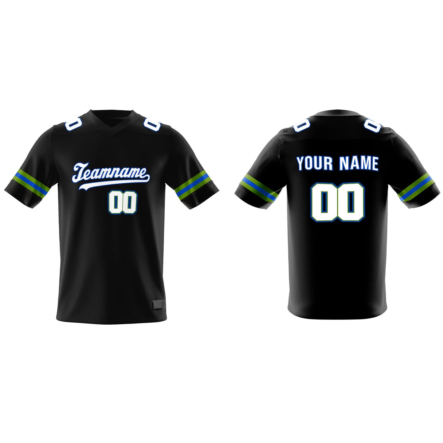 Custom American Football Jersey - Black Trim - Personalized