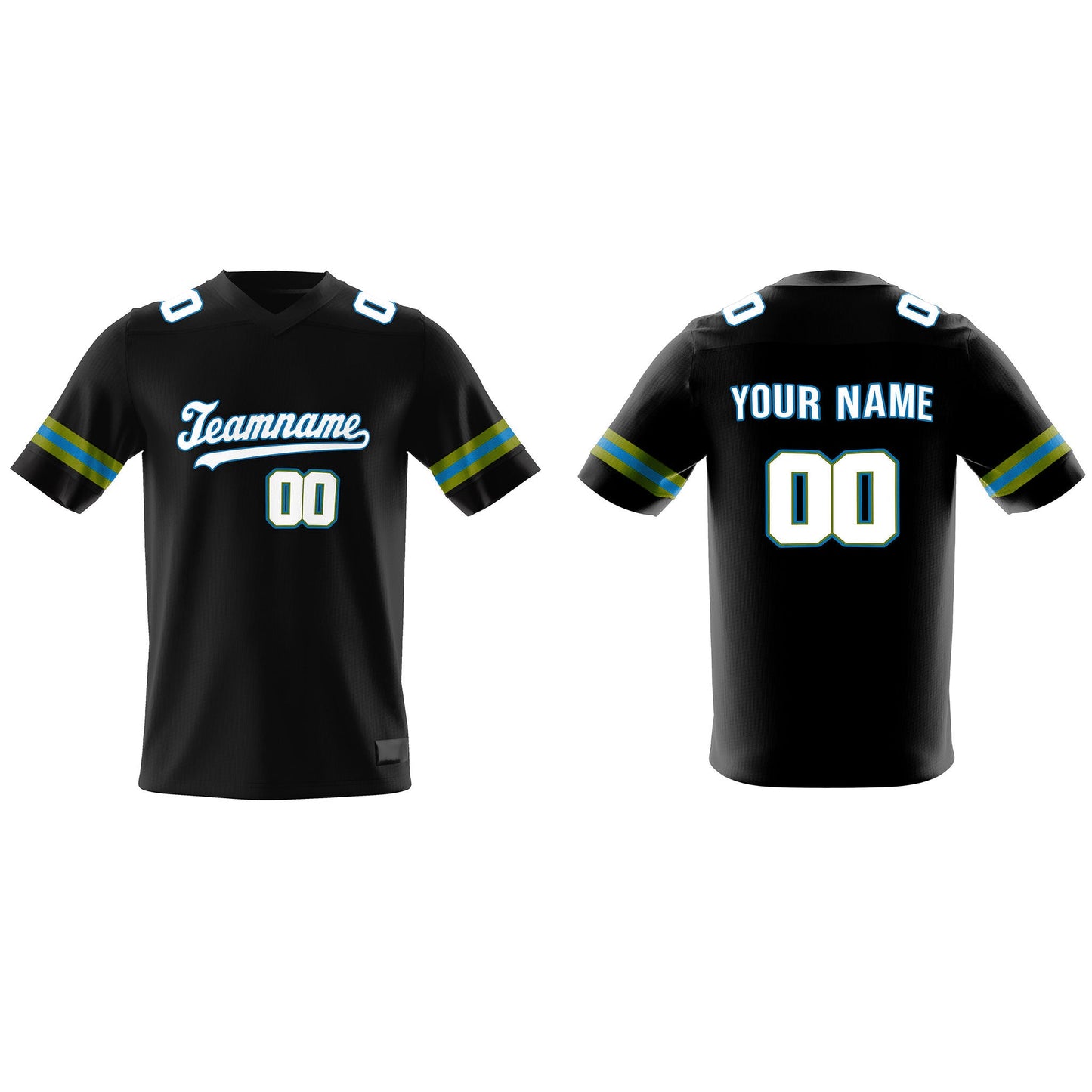 Custom American Football Jersey - Black Trim - Personalized