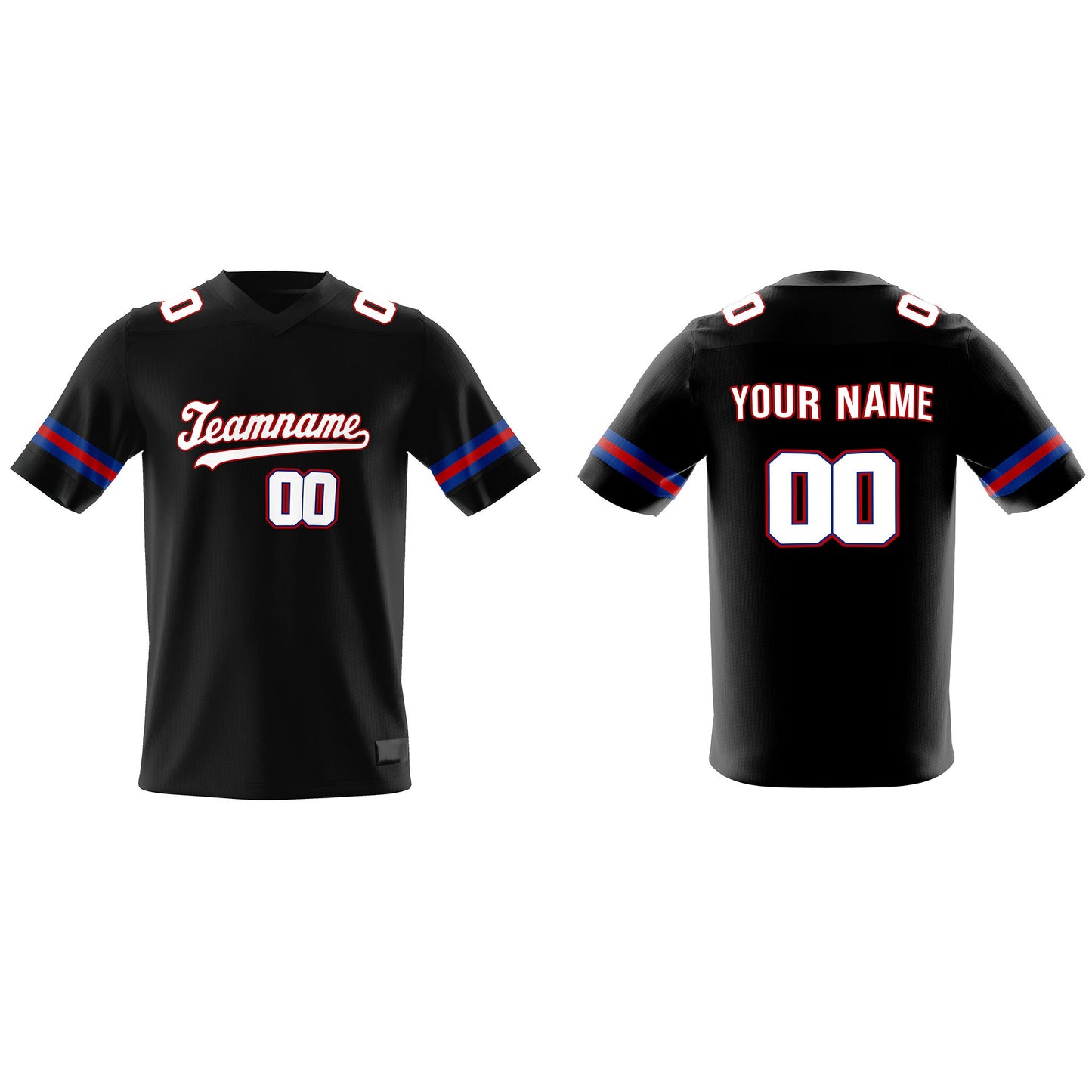 Custom American Football Jersey - Black Trim - Personalized