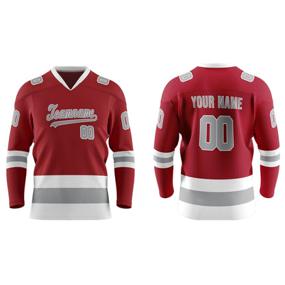 Custom Ice Hockey Jersey - Gray Trim Design - Personalized Top